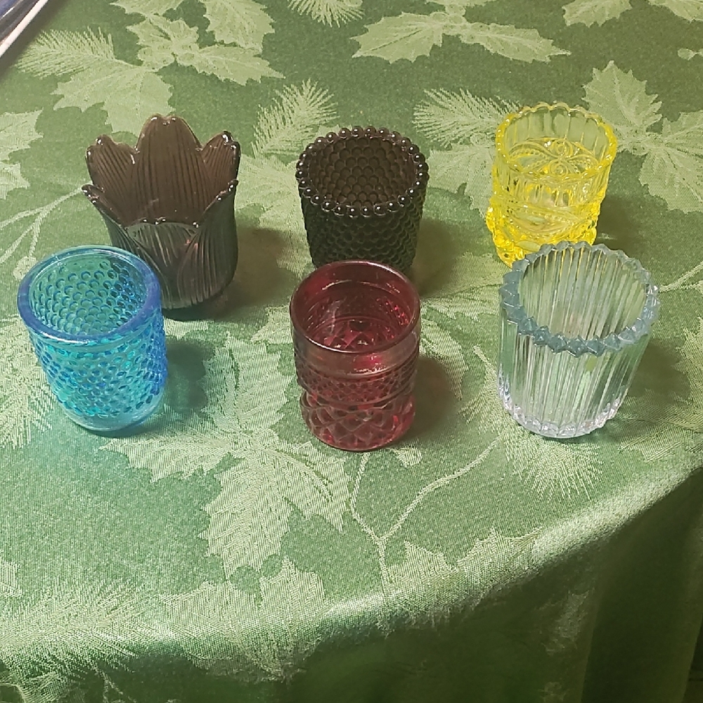 Source Unknown Vibrant Glass Candle Holder Collection
